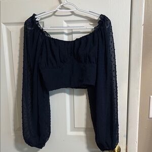 Elegant Navy Blue Women's Top